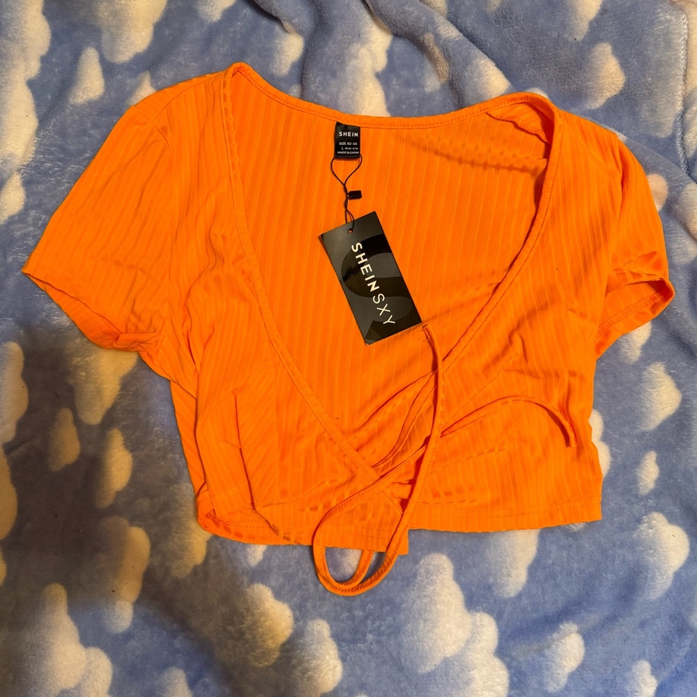 Shein orange crop top